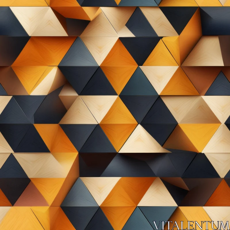 AI ART Modern Triangular Pattern - Geometric 3D Rendering