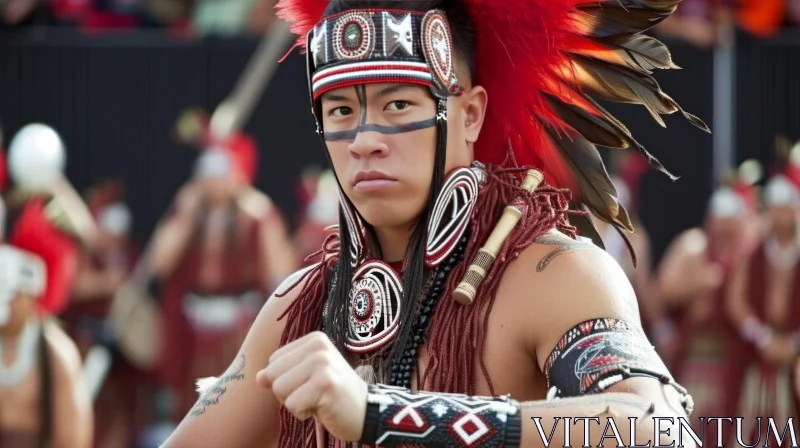 Native American Dancer in Traditional Attire AI Image