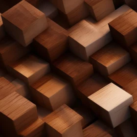 Brown Wooden Cube Pattern Texture