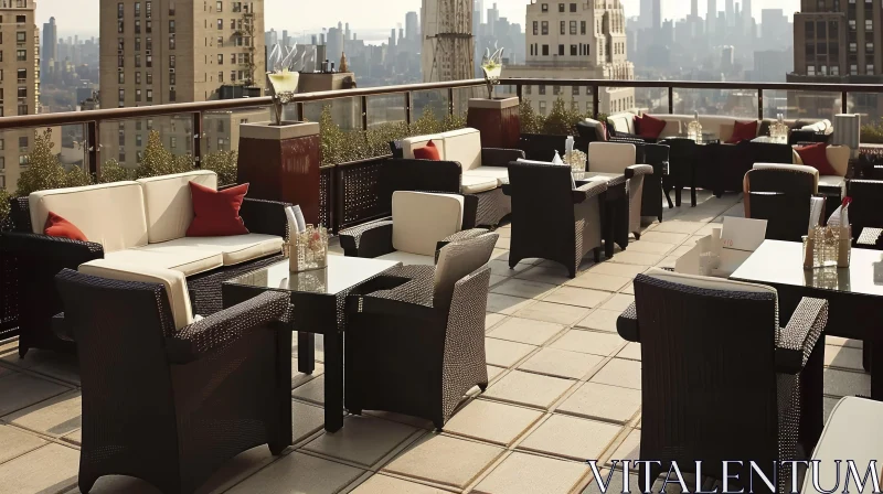 Captivating Rooftop Terrace with City View AI Image