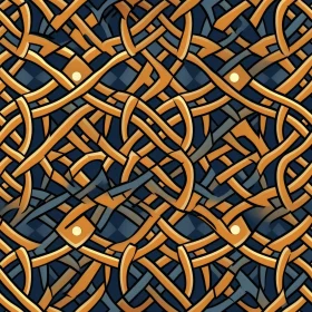 Celtic Knots Pattern in Blue, Orange, and White