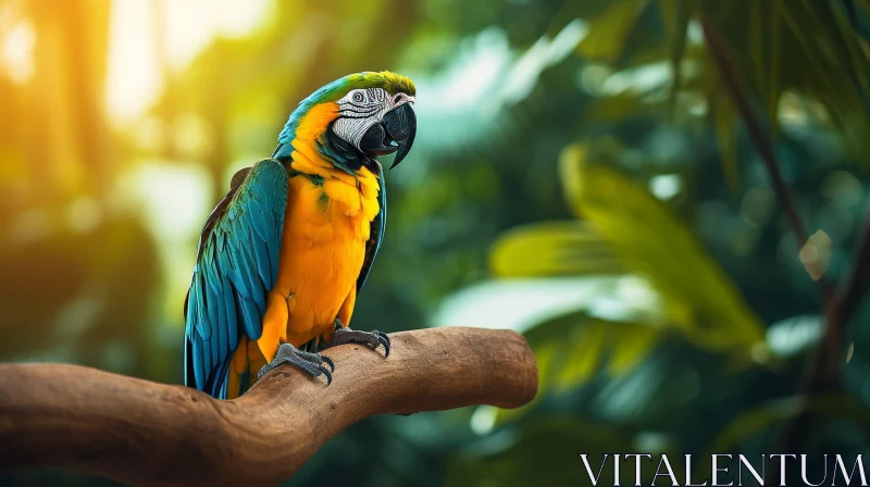 AI ART Colorful Parrot in Jungle: Wildlife Photography