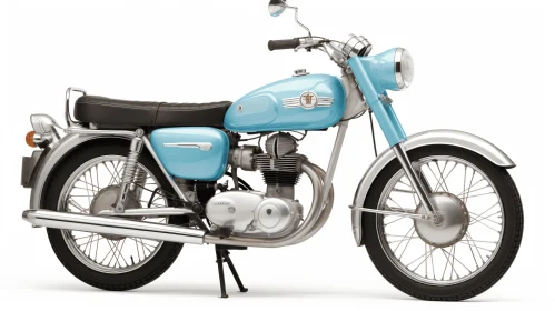 Vintage Blue Motorcycle with Timeless Grace