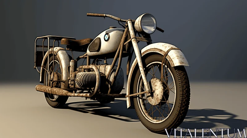 Captivating BMW R50 Motorcycle Artwork on Gray Background AI Image