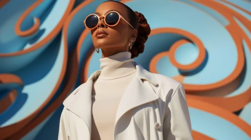 Confident African-American Woman Portrait in Stylish Trench Coat