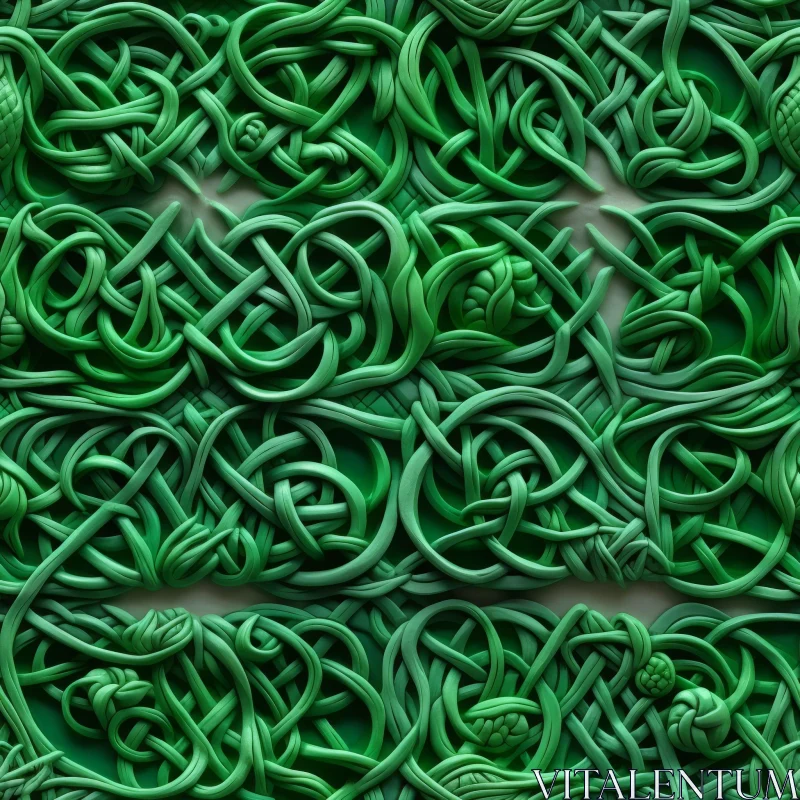 Green Celtic Knots Pattern - Textured Seamless Design AI Image