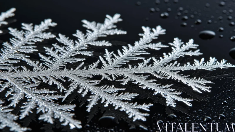 Intricate Frost Fern Macro Photography AI Image