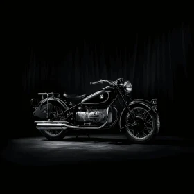 Black Matte Motorcycle in Dimly Lit Room | Bold Chromaticity
