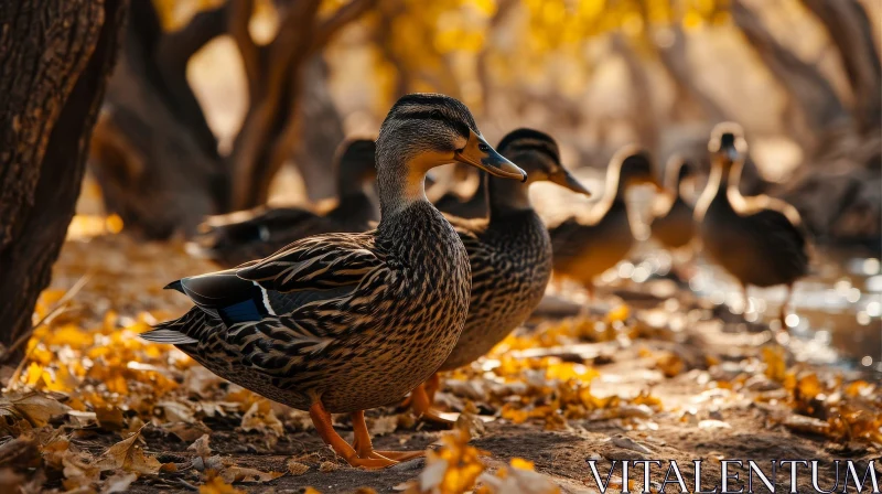 Female Mallard Duck in Park - Wildlife Photography AI Image