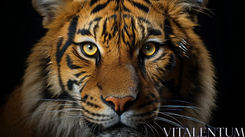 AI ART Intense Tiger Close-Up Portrait