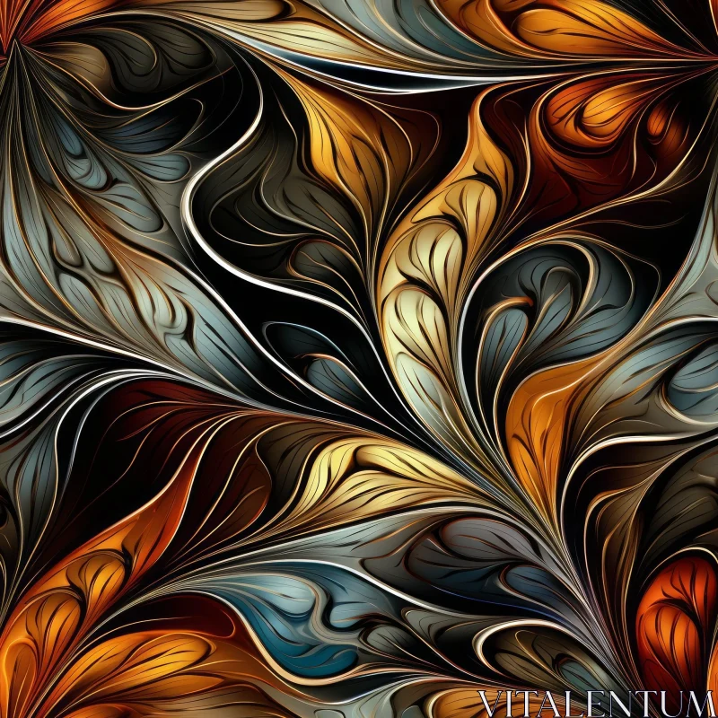 Intricate Abstract Art with Flowing Lines and Vibrant Colors AI Image