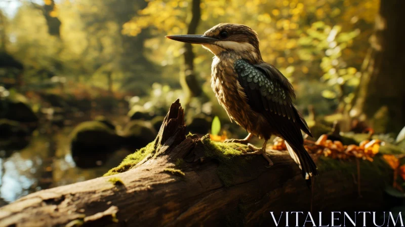 AI ART Kingfisher Bird in Forest - Wildlife Photography