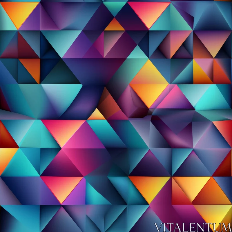 Multicolored Triangle Seamless Pattern AI Image
