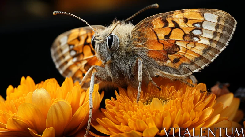 AI ART Orange Butterfly on Flower - Nature Photography