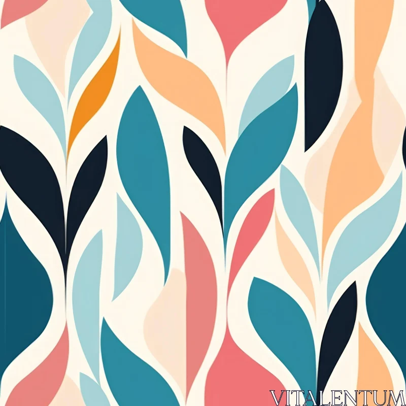 Organic Shapes Vector Pattern - Colorful Design AI Image