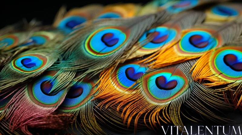 Peacock Feathers Close-up: Stunning Color Harmony AI Image