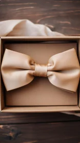 Brown Cardboard Box with Gold Bow Tie | Classic Design