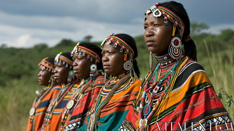 Colorful African Women in Traditional Clothing AI Image