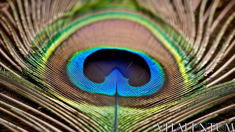 Exquisite Peacock Feather Close-Up | Nature's Beauty Revealed AI Image