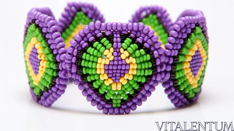 AI ART Handmade Beaded Bracelet with Geometric Pattern