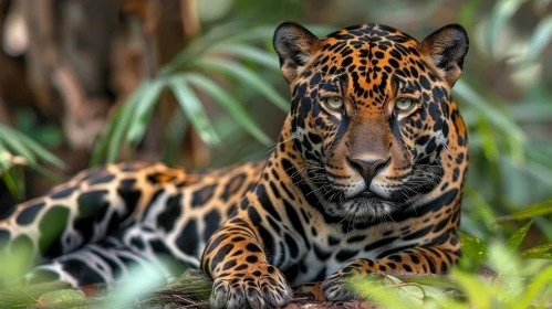 Intense Close-up Portrait of a Jaguar in Natural Habitat