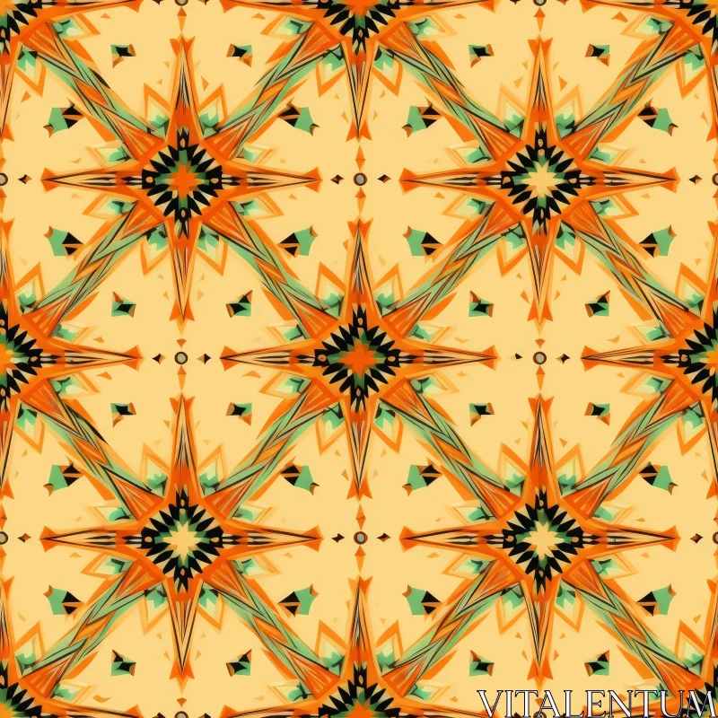 Interlocking Stars Seamless Pattern - Moroccan Inspired Design AI Image