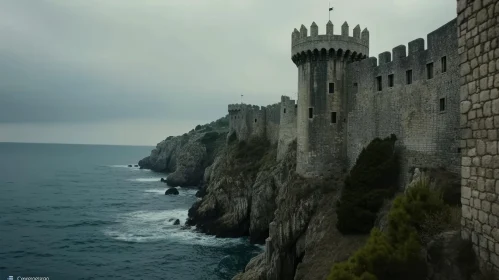 Majestic Medieval Castle on Rugged Coastal Cliff