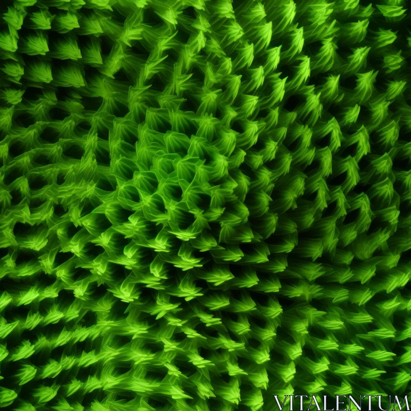 AI ART Spiral Pattern Green Plant Background