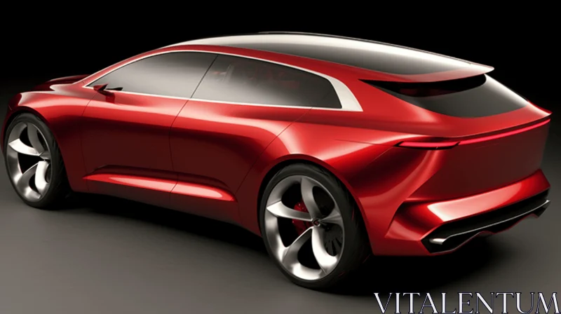 Captivating Red Coupe Vehicle with Neoclassicist Organic Shapes and Lines AI Image