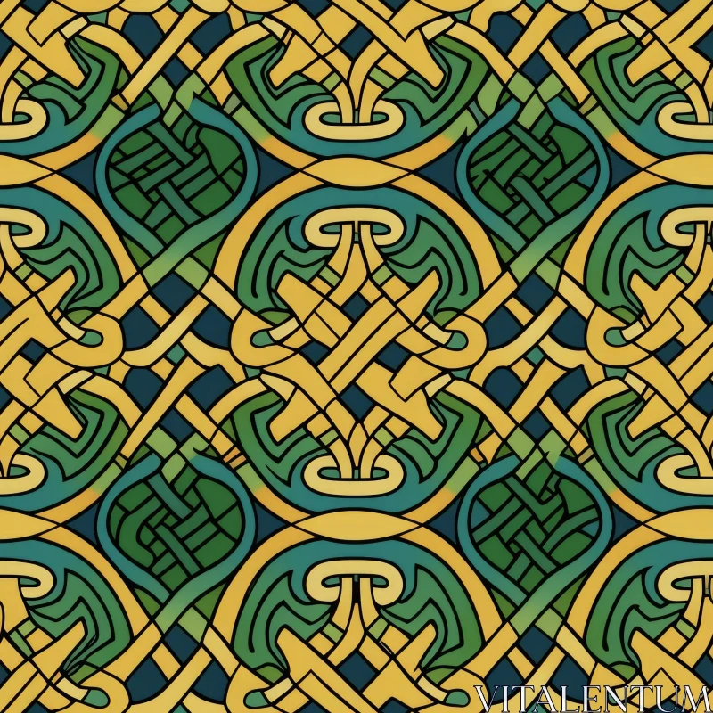 Celtic Knots Stained Glass Pattern AI Image