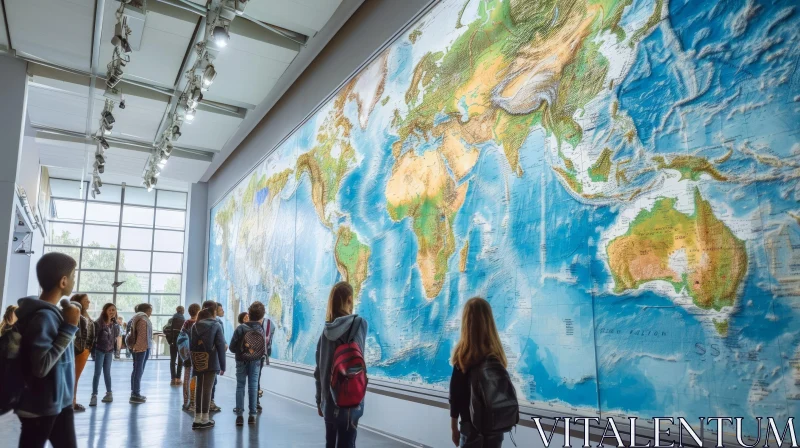 Discovering the World: Schoolchildren on a Field Trip to the Museum AI Image