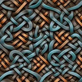 Intricate Celtic Knot Pattern in Blue and Orange