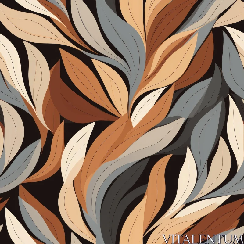 Abstract Leaves Seamless Pattern - Modern Design Element AI Image