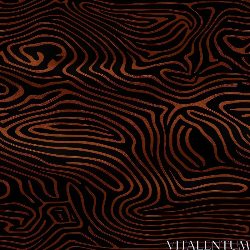 Brown and Black Waves Seamless Pattern - Maze Design AI Image