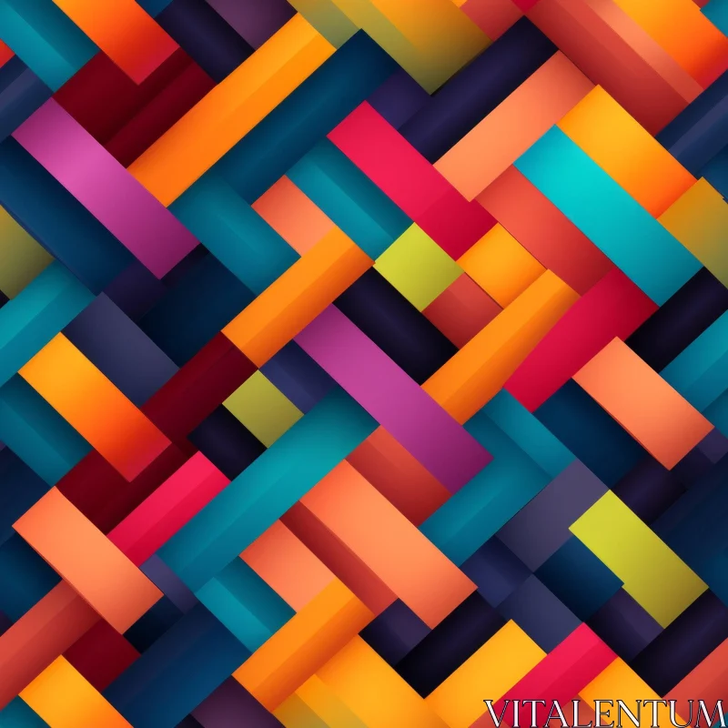 AI ART Colorful Rectangles Geometric Pattern