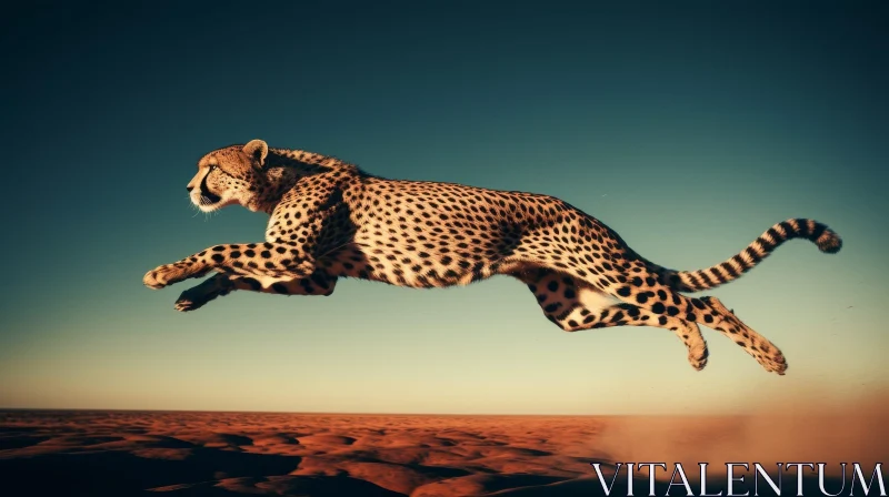 Graceful Cheetah in Full Stride AI Image