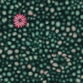 Pink Flower Close-Up on Dark Green Background