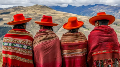 Traditional Peruvian Clothing: Colorful Patterns in a Field