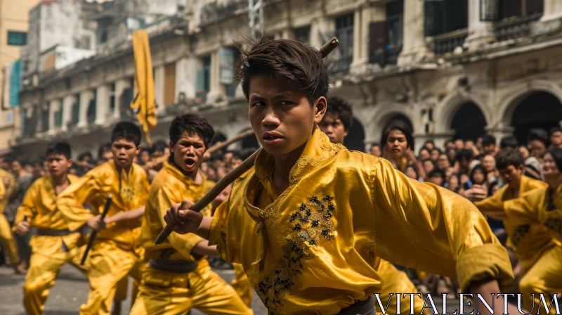 Captivating Street Performance: Traditional Chinese Martial Arts AI Image
