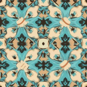 Watercolor Floral Seamless Pattern | Beige Background