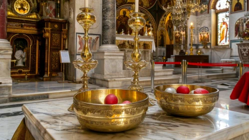 A Glimpse into the Interior of a Greek Orthodox Church