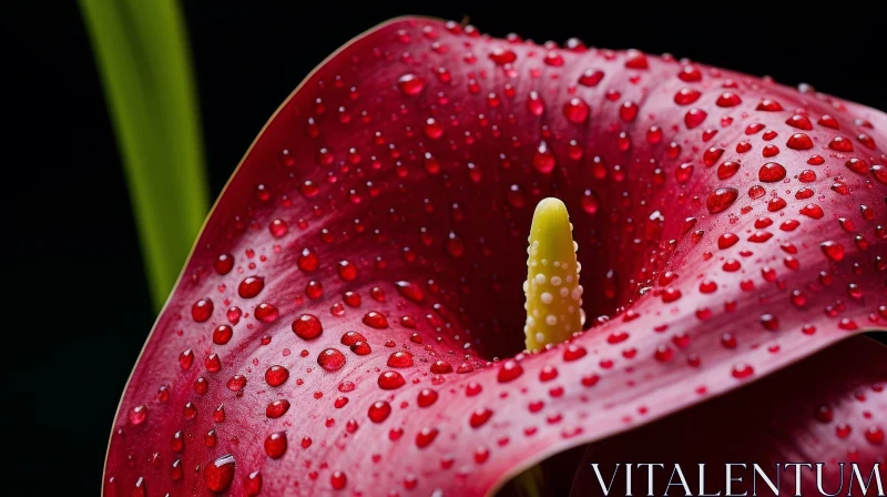 AI ART Red Calla Lily Flower Close-up - Botanical Nature Photography