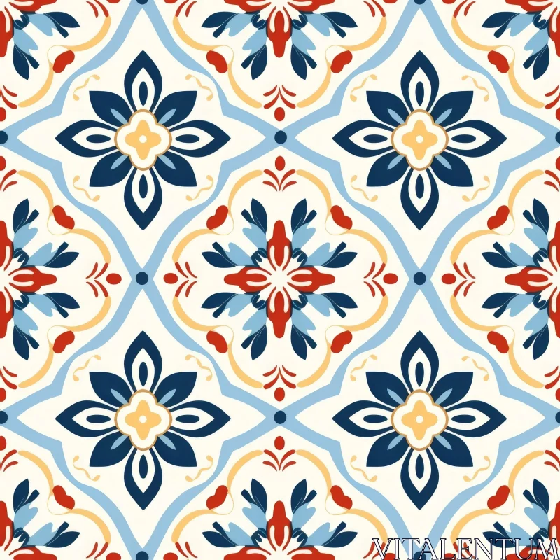 Intricate Moroccan Tile Pattern for Backgrounds and Designs AI Image