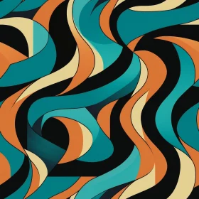 Colorful Abstract Curved Lines Pattern