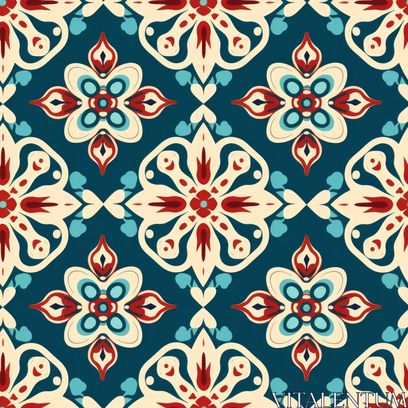 Colorful Moroccan Tiles Pattern AI Image