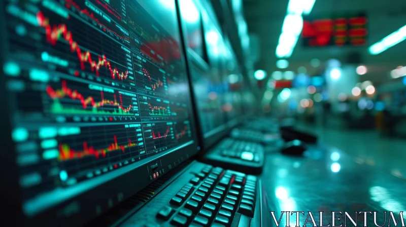 Stock Market Trading Floor: Real-Time Data and Active Traders AI Image