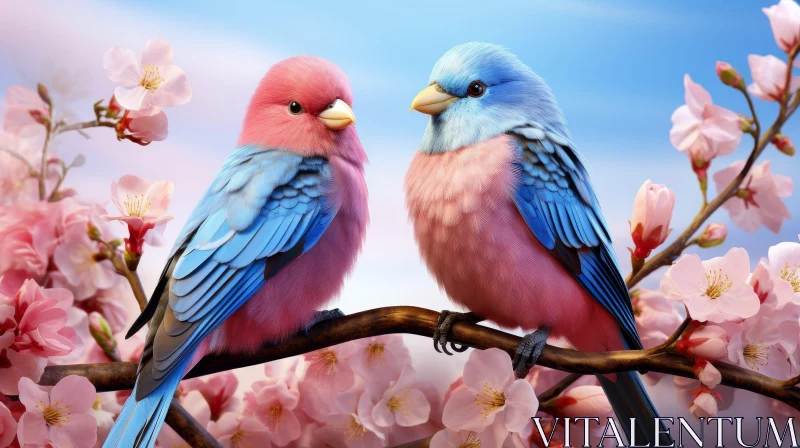 AI ART Birds on Branch Painting - Beauty and Wonder