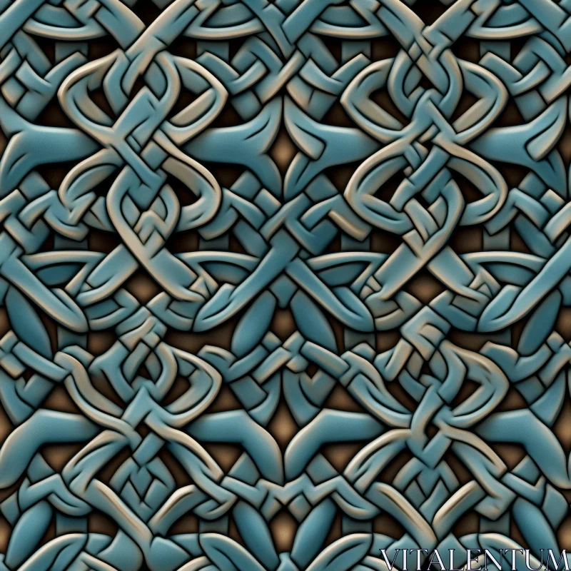 Blue Celtic Knot Stone Pattern for Web Design AI Image