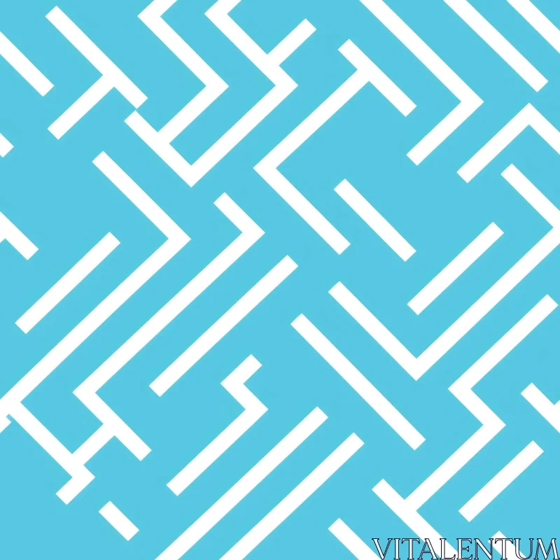 Blue Geometric Vector Pattern | Abstract Maze Design AI Image