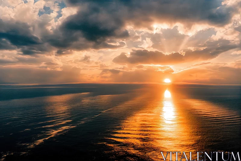 Captivating Sunrise Over the Ocean: Mesmerizing Optical Illusions AI Image